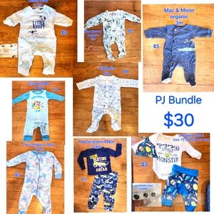 Baby boys 3 month pajama bundle.